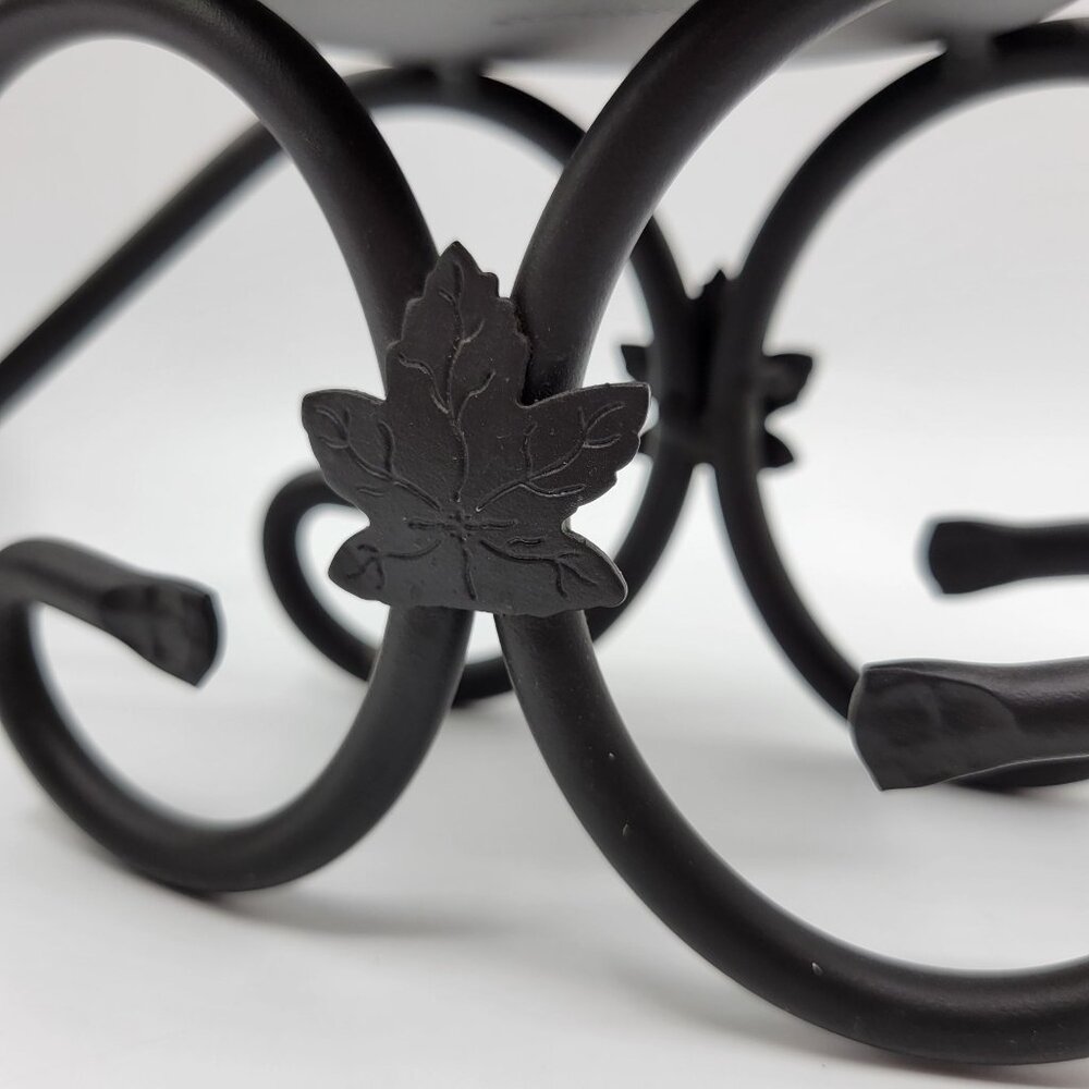 Longaberger Wrought Iron 3 Tier Pillar Candle Holder Maple Leaf Stand - Picture 4 of 10
